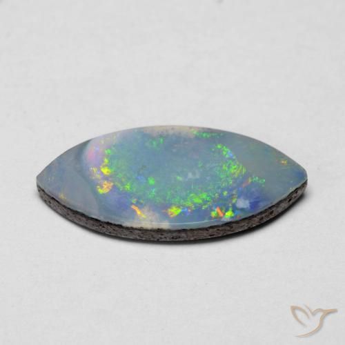 Doblete de ópalo Multicolor natural de 1.97 ct, Marquesa, Opaco