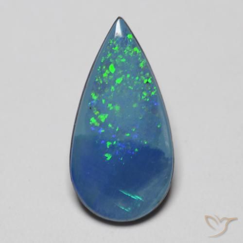 Doblete de ópalo Multicolor natural de 1.85 ct, En forma de pera, Opaco