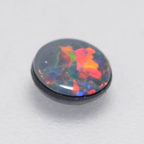 Doblete de ópalo Multicolor natural de 0.12 ct, Corte Redondo, Opaco