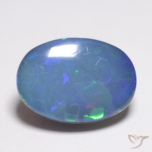 2.91ct Natural Multicolor Doblete de ópalo, Ovalada, Opaco