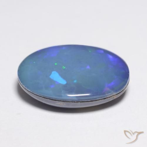 Doblete de ópalo Multicolor natural de 2.91 ct, Ovalada, Opaco