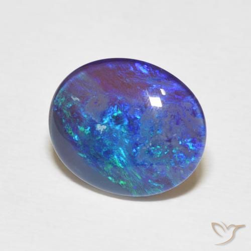 Doblete de ópalo Multicolor natural de 2.71 ct, Corte Óvalo, Opaco