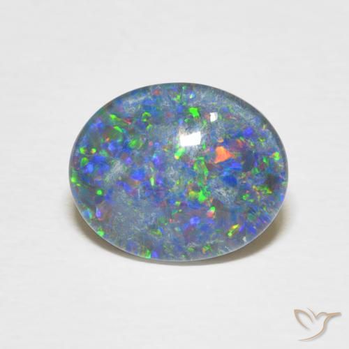 Doblete de ópalo Multicolor natural de 2.12 ct, Corte Óvalo, Opaco