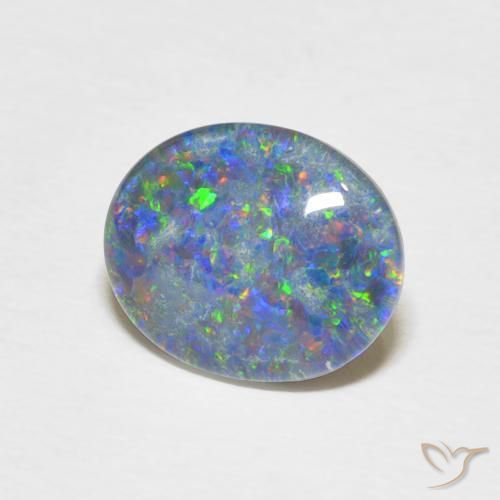 Doblete de ópalo Multicolor natural de 2.12 ct, Corte Óvalo, Opaco