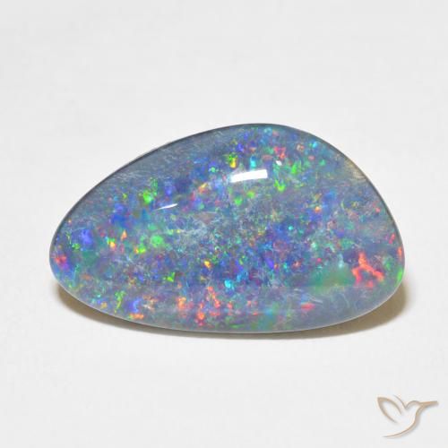 Doblete de ópalo Multicolor natural de 6.40 ct, Forma elegante, Opaco