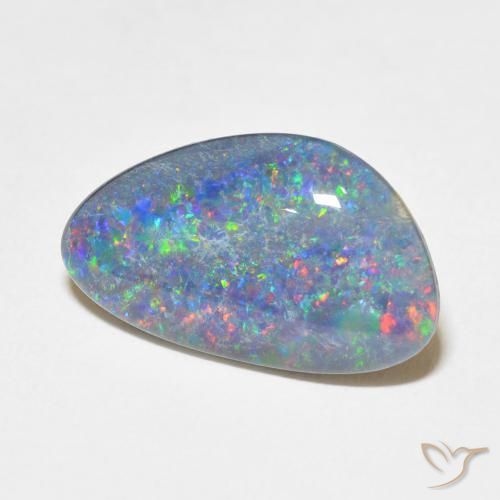 Doblete de ópalo Multicolor natural de 6.40 ct, Forma elegante, Opaco
