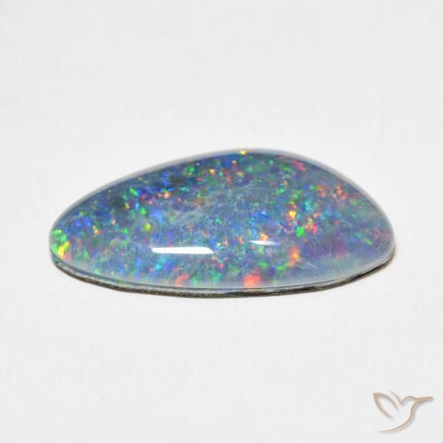Doblete de ópalo Multicolor natural de 6.40 ct, Forma elegante, Opaco