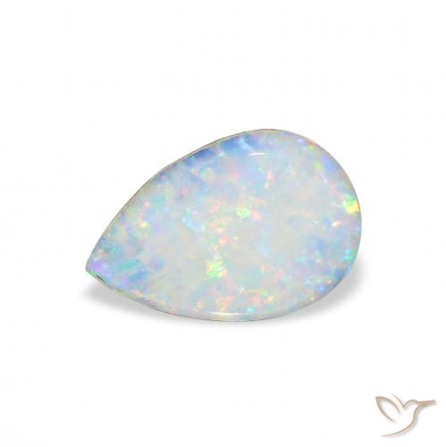 1.87ct Natural Multicolor Doblete de ópalo, En forma de pera, Opaco