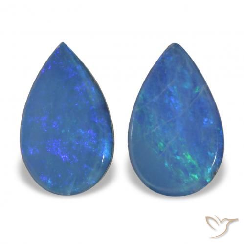 1.17ctw Multicolor Doblete de ópalo, En forma de pera, Opaco