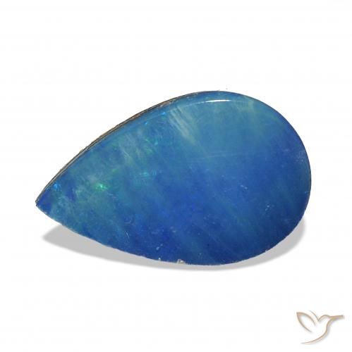 0.57ct Azul multicolor Doblete de ópalo, En forma de pera, Opaco