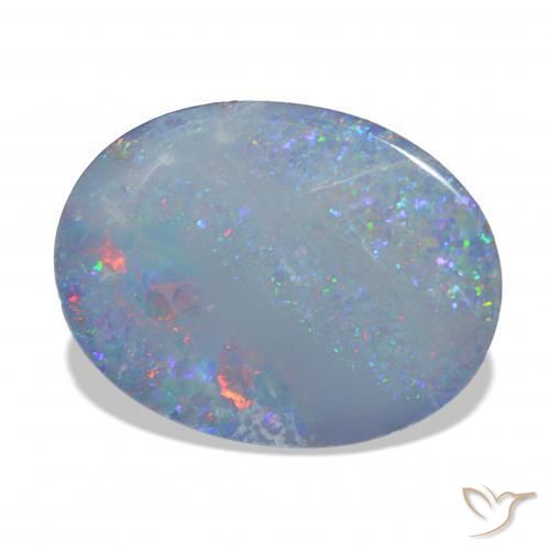 Doblete de ópalo Multicolor natural de 8.15 ct, Ovalada, Opaco