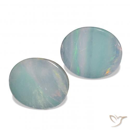 Gemas de Doblete de ópalo Multicolor natural de 4.14 ct, Ovalada, Opaco