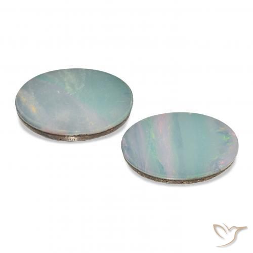 Gemas de Doblete de ópalo Multicolor natural de 4.14 ct, Ovalada, Opaco