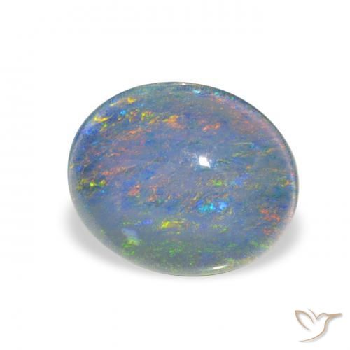Triplete de ópalo Multicolor natural de 2.42 ct, Ovalada, Opaco