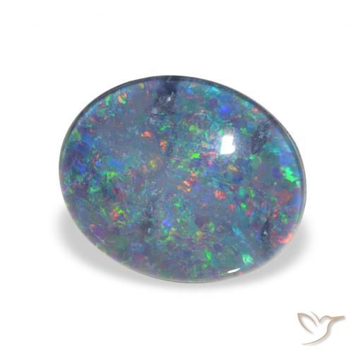 Triplete de ópalo Multicolor natural de 2.90 ct, Ovalada, Opaco