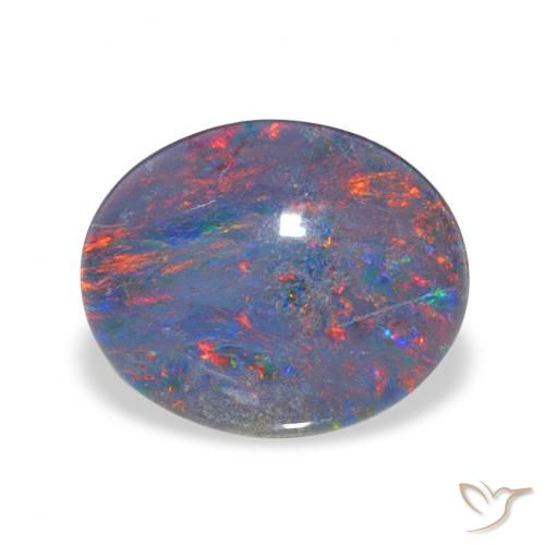 2.58ct Natural Multicolor Triplete de ópalo, Ovalada, Opaco