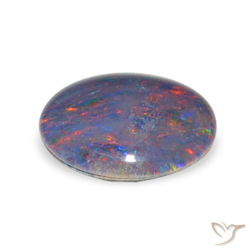Triplete de ópalo Multicolor natural de 2.58 ct, Ovalada, Opaco