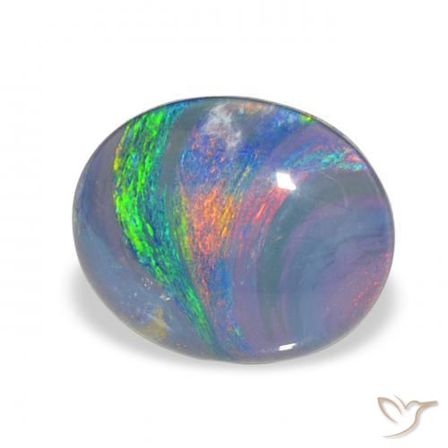 Triplete de ópalo Multicolor natural de 3.00 ct, Ovalada, Opaco