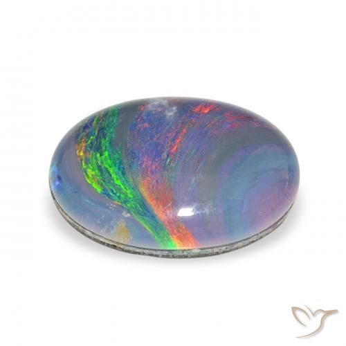 Triplete de ópalo Multicolor natural de 3.00 ct, Ovalada, Opaco