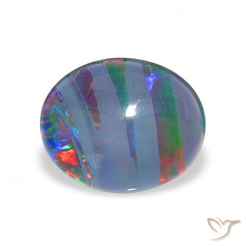 2.25ct Multicolor Triplete de ópalo, Ovalada, Opaco