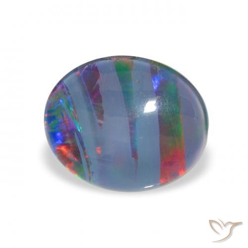 Triplete de ópalo Multicolor natural de 2.25 ct, Ovalada, Opaco
