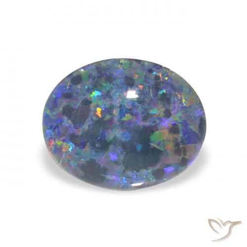 1.98ct Natural Multicolor Triplete de ópalo, Ovalada, Opaco