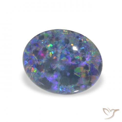 Triplete de ópalo Multicolor natural de 1.98 ct, Ovalada, Opaco