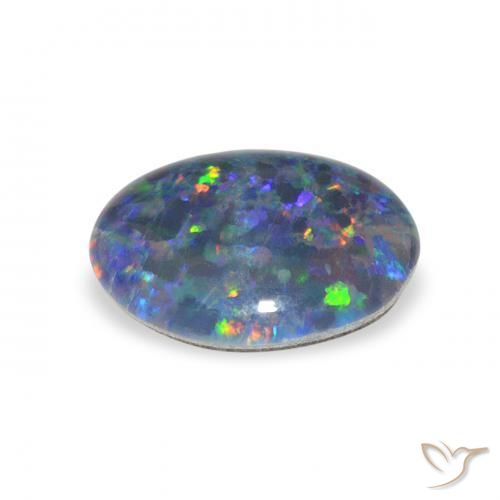Triplete de ópalo Multicolor natural de 1.98 ct, Ovalada, Opaco