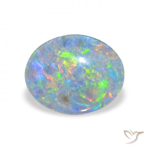 2.31ct Natural Multicolor Triplete de ópalo, Ovalada, Opaco