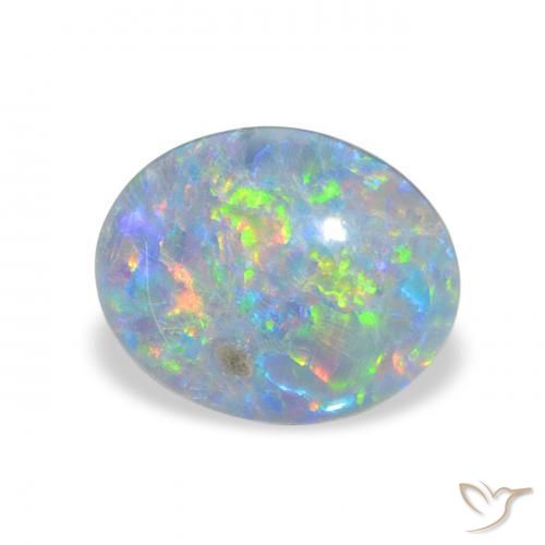 Triplete de ópalo Multicolor natural de 2.31 ct, Ovalada, Opaco