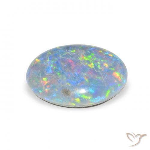 Triplete de ópalo Multicolor natural de 2.31 ct, Ovalada, Opaco