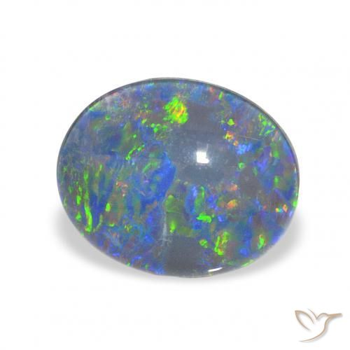 Triplete de ópalo Multicolor natural de 2.68 ct, Ovalada, Opaco