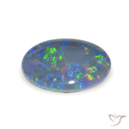 Triplete de ópalo Multicolor natural de 2.68 ct, Ovalada, Opaco