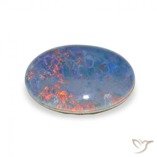 Triplete de ópalo Multicolor natural de 3.01 ct, Ovalada, Opaco