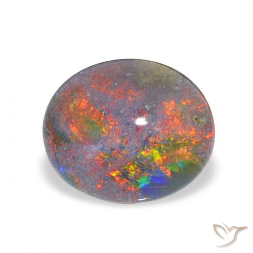 2.41ct Natural Multicolor Triplete de ópalo, Ovalada, Opaco