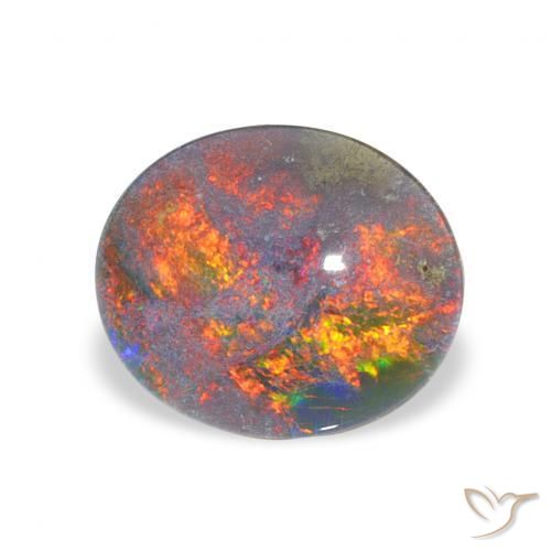 Triplete de ópalo Multicolor natural de 2.41 ct, Ovalada, Opaco