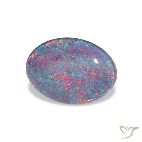 Triplete de ópalo Multicolor natural de 3.74 ct, Ovalada, Opaco