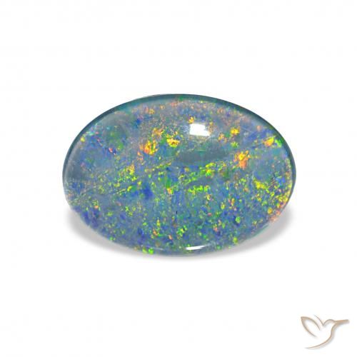 3.54ct Multicolor Triplete de ópalo, Ovalada, Opaco