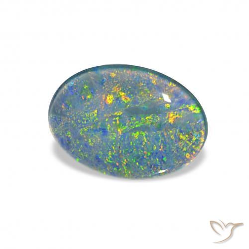 Triplete de ópalo Multicolor natural de 3.54 ct, Ovalada, Opaco