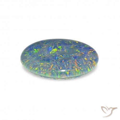 Triplete de ópalo Multicolor natural de 3.54 ct, Ovalada, Opaco