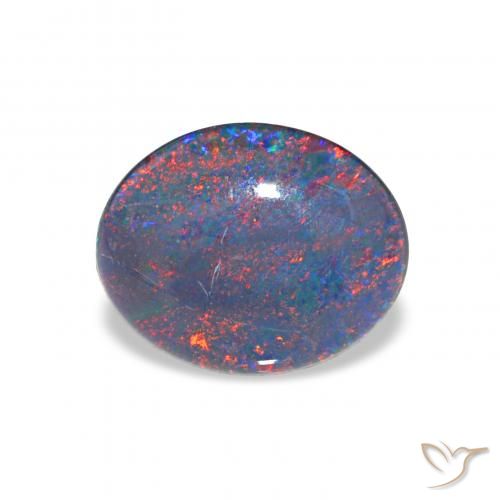 2.40ct Multicolor Triplete de ópalo, Ovalada, Opaco