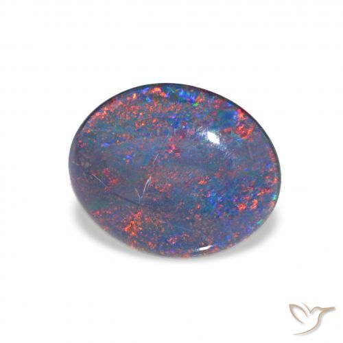 Triplete de ópalo Multicolor natural de 2.40 ct, Ovalada, Opaco