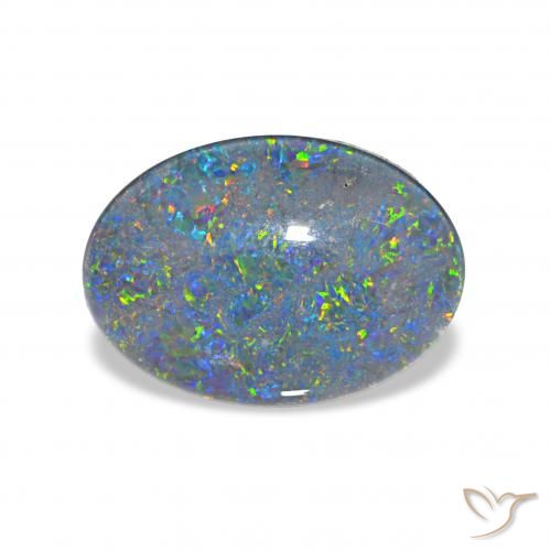 3.70ct Multicolor Triplete de ópalo, Ovalada, Opaco
