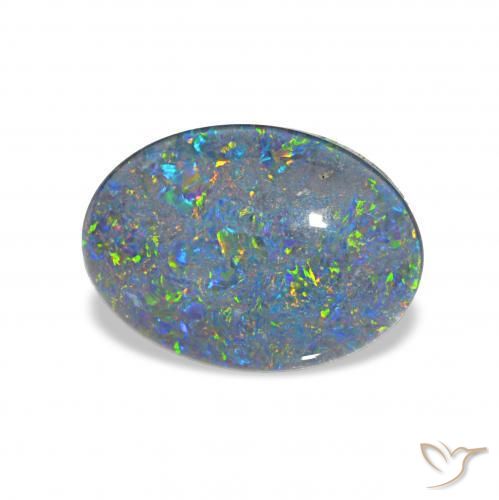 Triplete de ópalo Multicolor natural de 3.70 ct, Ovalada, Opaco