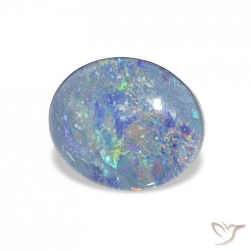Triplete de ópalo Multicolor natural de 2.86 ct, Ovalada, Opaco