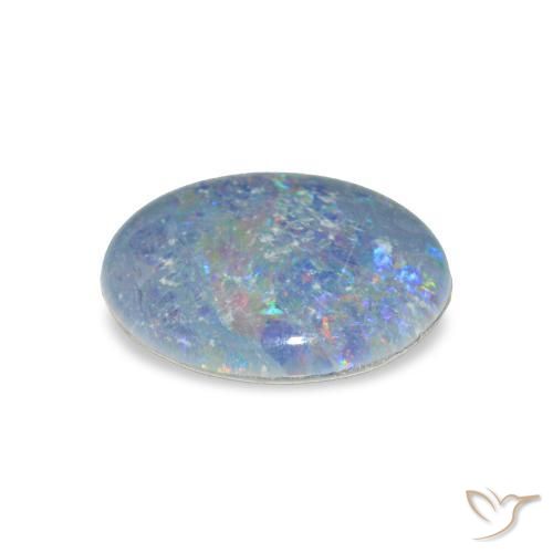 Triplete de ópalo Multicolor natural de 2.86 ct, Ovalada, Opaco