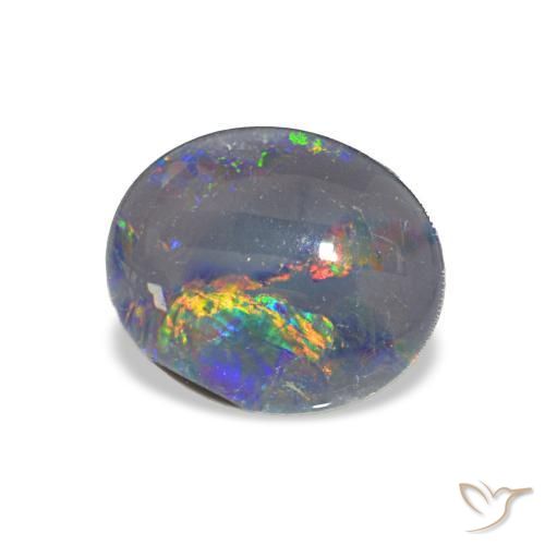 Triplete de ópalo Multicolor natural de 2.68 ct, Ovalada, Opaco