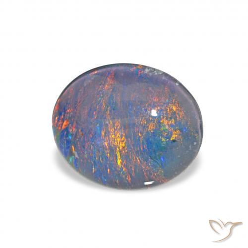 Triplete de ópalo Multicolor natural de 2.51 ct, Ovalada, Opaco