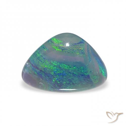 1.74ct Natural Multicolor Triplete de ópalo, Trillón, Opaco