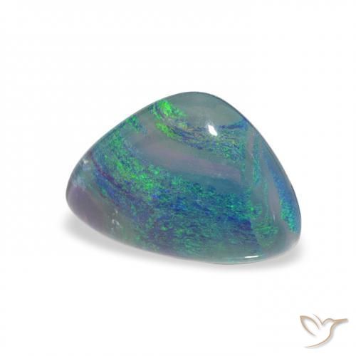 Triplete de ópalo Multicolor natural de 1.74 ct, Trillón, Opaco